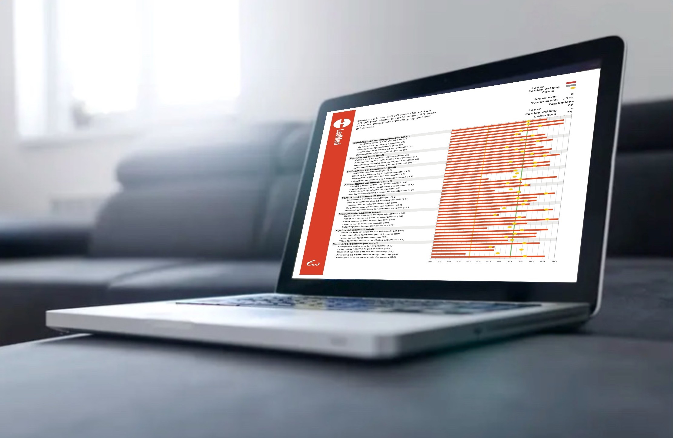 Skjermbilde av applikasjon